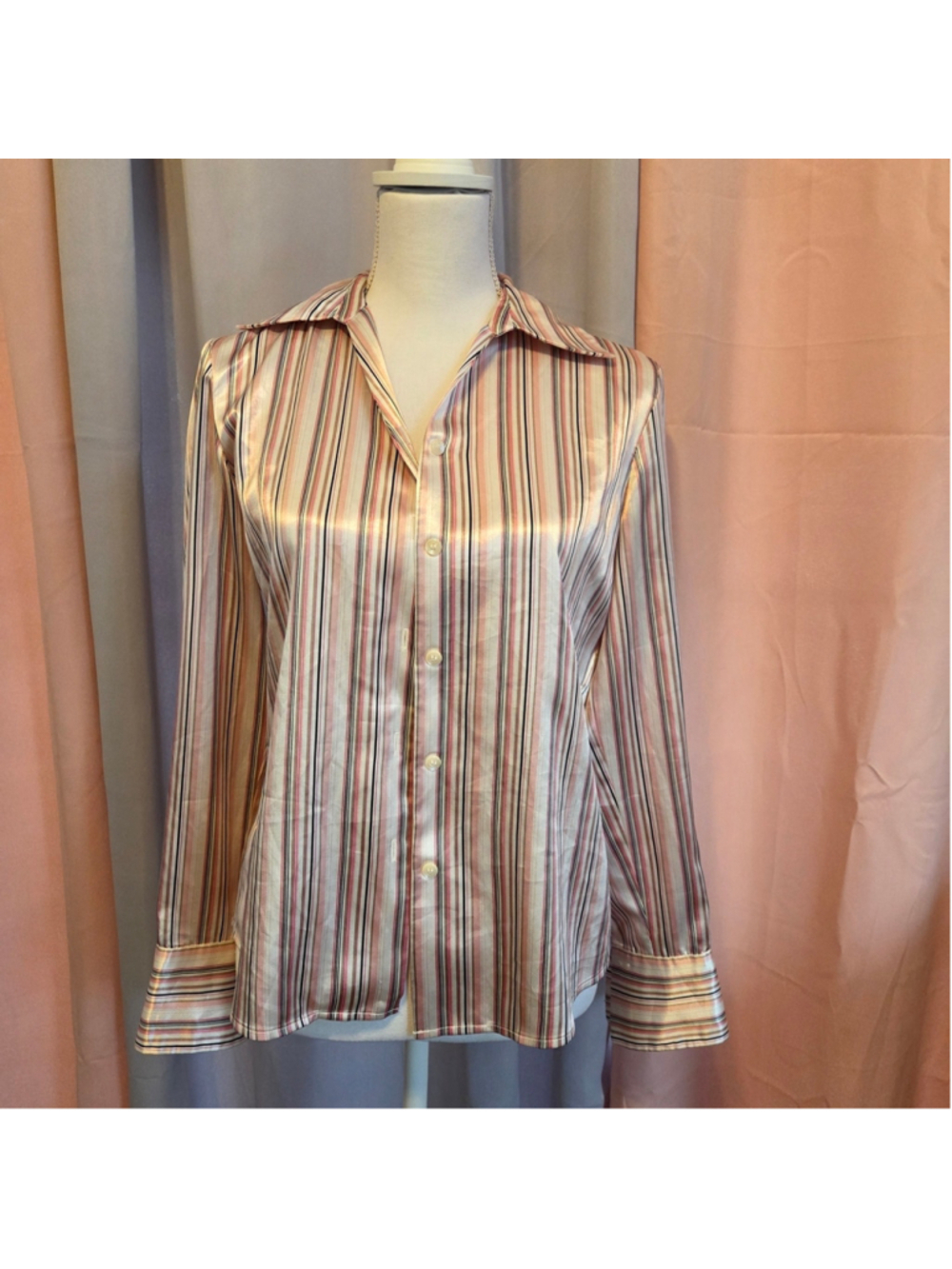 Kasper Multicolor Striped Blouse Size 2